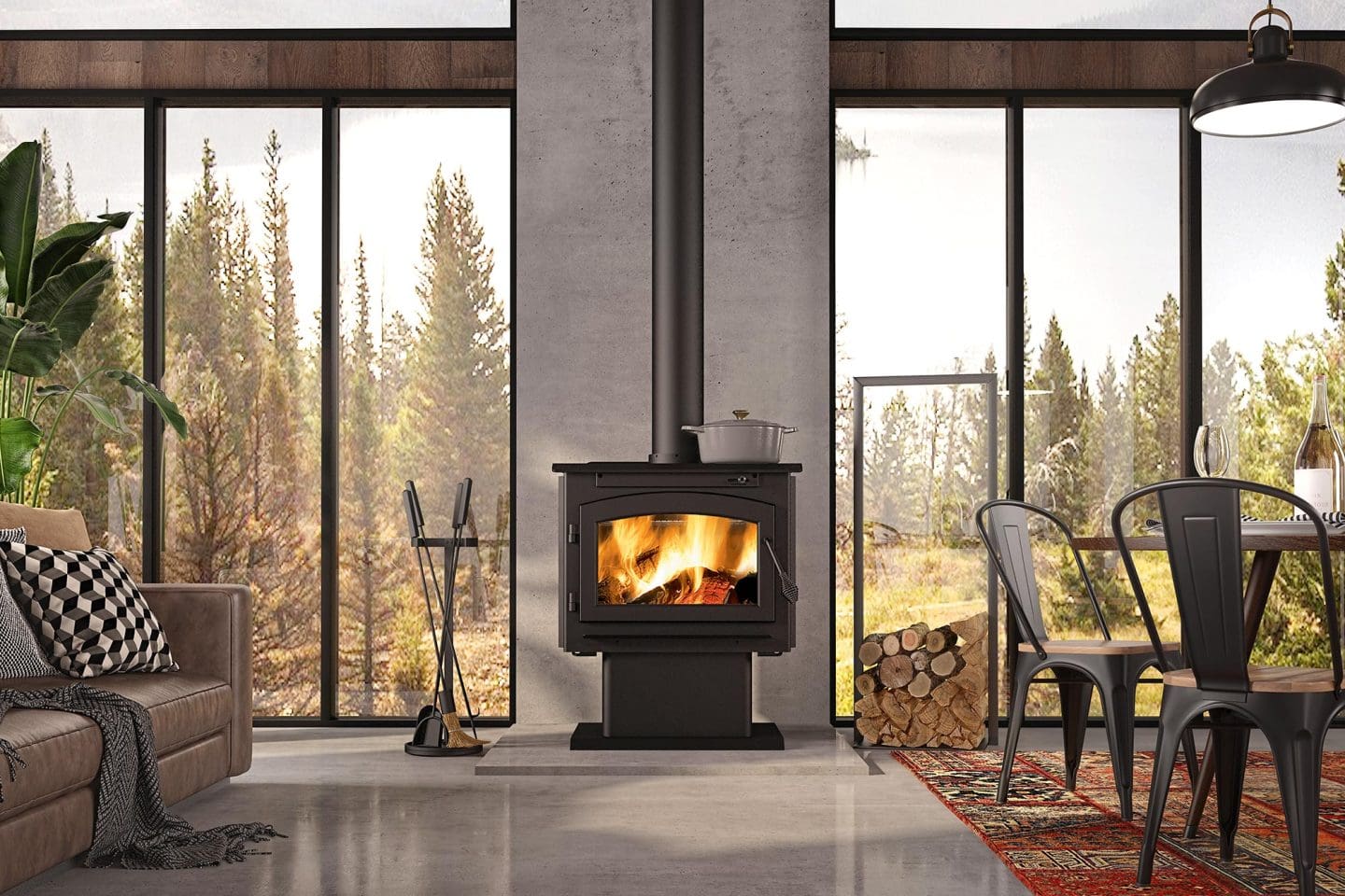 Stock Image - Ambiance - Outlander 15 Ambiance Wood Freestanding & Pedestal & Traditional Stove - Builders Materials