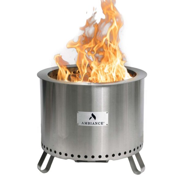 Stock Image - Ambiance Fiero Smokeless Fire Pit Ambiance Gas Fire Pit & Outdoor Fire - Builders Materials