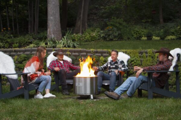 Stock Image - Ambiance Fiero Smokeless Fire Pit Ambiance Gas Fire Pit & Outdoor Fire - Builders Materials
