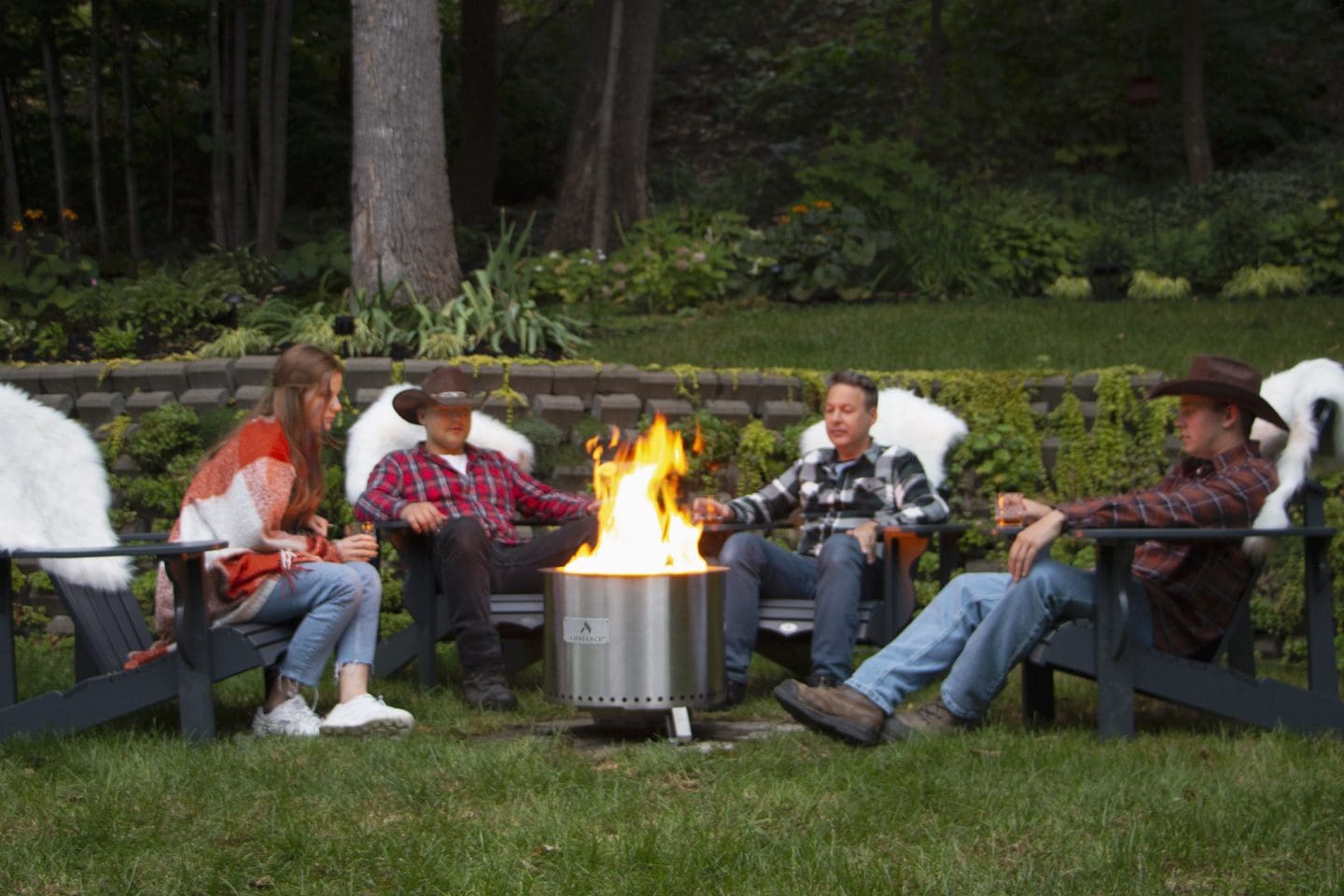 Stock Image - Ambiance Fiero Smokeless Fire Pit Ambiance Gas Fire Pit & Outdoor Fire - Builders Materials