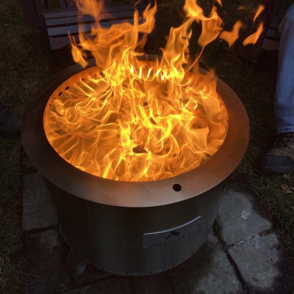 Stock Image - Ambiance Fiero Smokeless Fire Pit Ambiance Gas Fire Pit & Outdoor Fire - Builders Materials