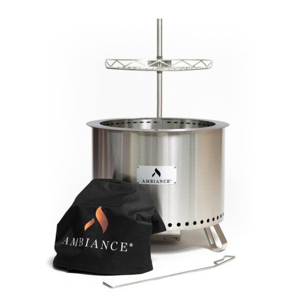 Stock Image - Ambiance Fiero Smokeless Fire Pit Ambiance Gas Fire Pit & Outdoor Fire - Builders Materials