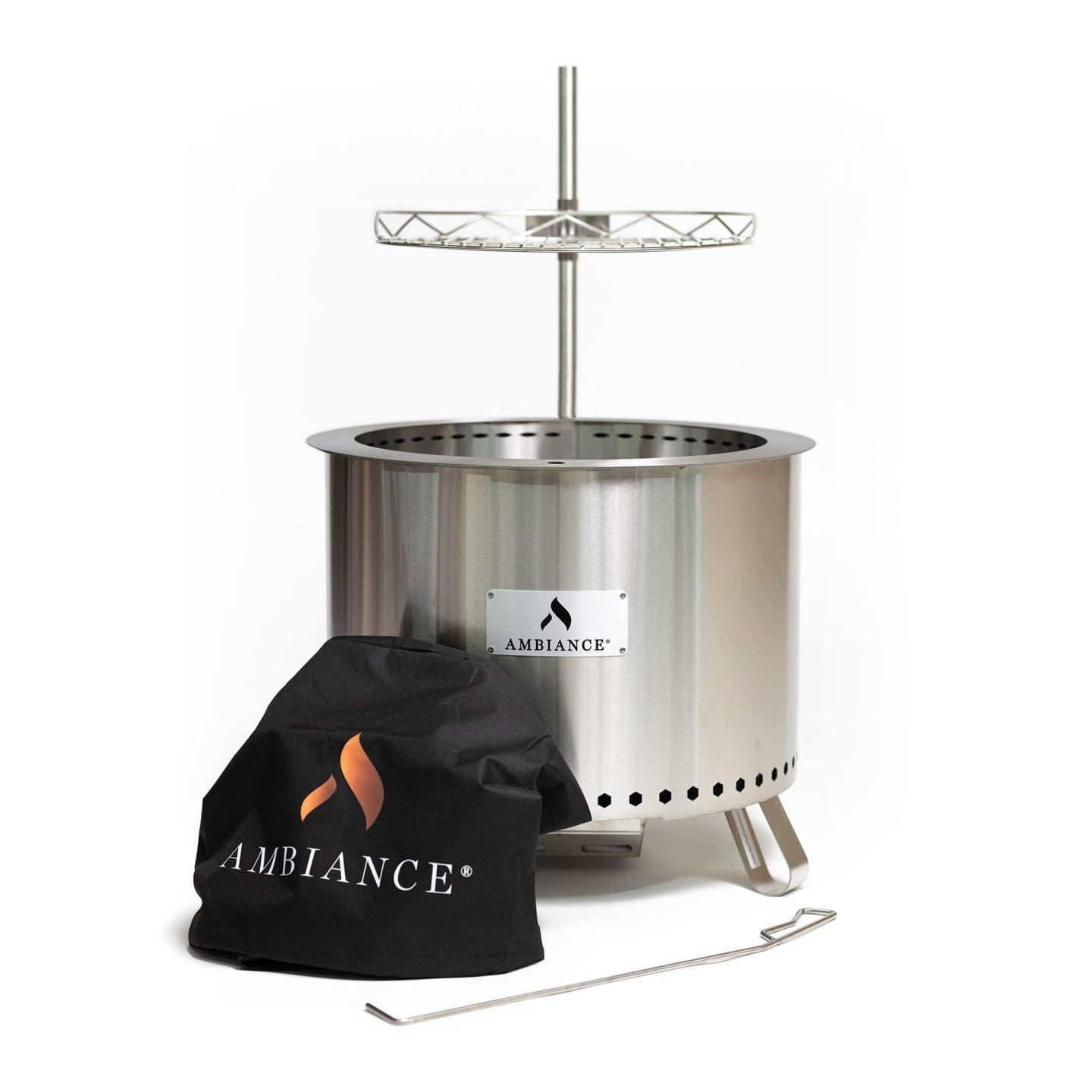 Stock Image - Ambiance Fiero Smokeless Fire Pit Ambiance Gas Fire Pit & Outdoor Fire - Builders Materials