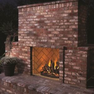 Stock Image - Mason-Lite - Indoor/Outdoor Vent-Free Fireplace Mason-Lite Masonry Fireplace - Builders Materials