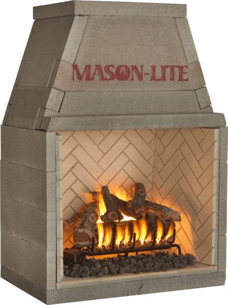 Stock Image - Mason-Lite - Virginiana Gas Log Systems Mason-Lite Burner and Gas Log System - Builders Materials