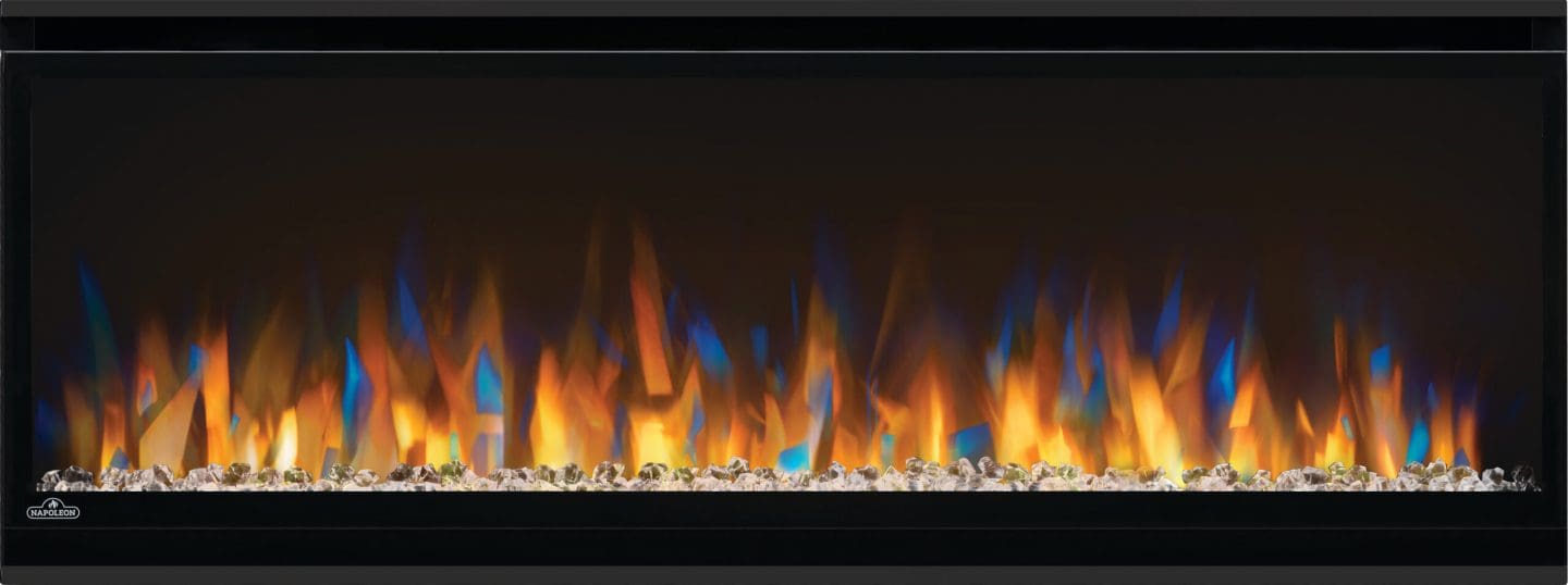 Stock Image - Napoleon - Alluravision™ 42 Slimline Electric Fireplace Napoleon Hearth Electric Wall Mount Fireplace - Builders Materials