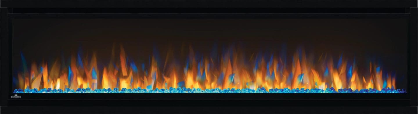 Stock Image - Napoleon - Alluravision™ 60 Slimline Electric Fireplace Napoleon Hearth Electric Wall Mount Fireplace - Builders Materials