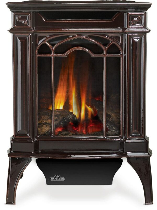 Stock Image - Napoleon - Arlington™ Direct Vent Stove, Natural Gas, Electronic Ignition - Majolica Brown Napoleon Hearth Gas Freestanding Stove - Builders Materials