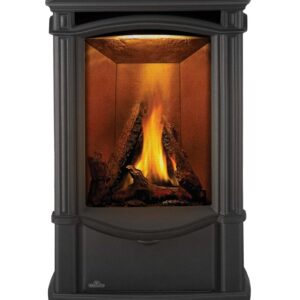 Stock Image - Napoleon - Castlemore™ Direct Vent Stove, Natural Gas, Electronic Ignition - Black Napoleon Hearth Gas Freestanding Stove - Builders Materials