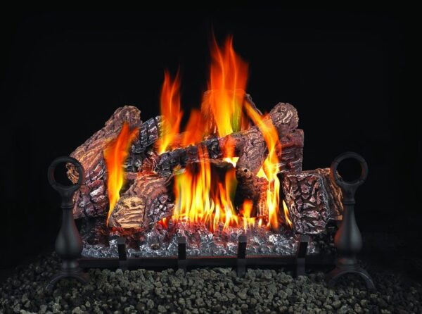 Stock Image - Napoleon - Fiberglow™ 24 Gas Log Set, Natural Gas, Electronic Ignition Napoleon Hearth Gas Vented Gas Log Set Log Set & Burner - Builders Materials
