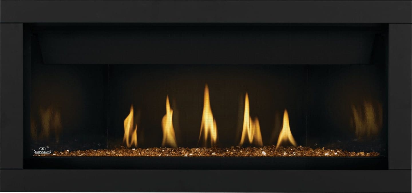 Stock Image - Napoleon - Ascent™ Linear Premium 46 Direct Vent Fireplace, Natural Gas, Electronic Ignition Napoleon Hearth Gas Linear Fireplace - Builders Materials