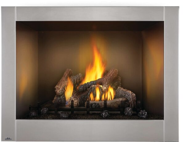 Stock Image - Napoleon - Riverside™ 42 Clean Face Outdoor Fireplace, Natural Gas, Millivolt Ignition Napoleon Hearth Gas Fireplace & Outdoor Fire - Builders Materials