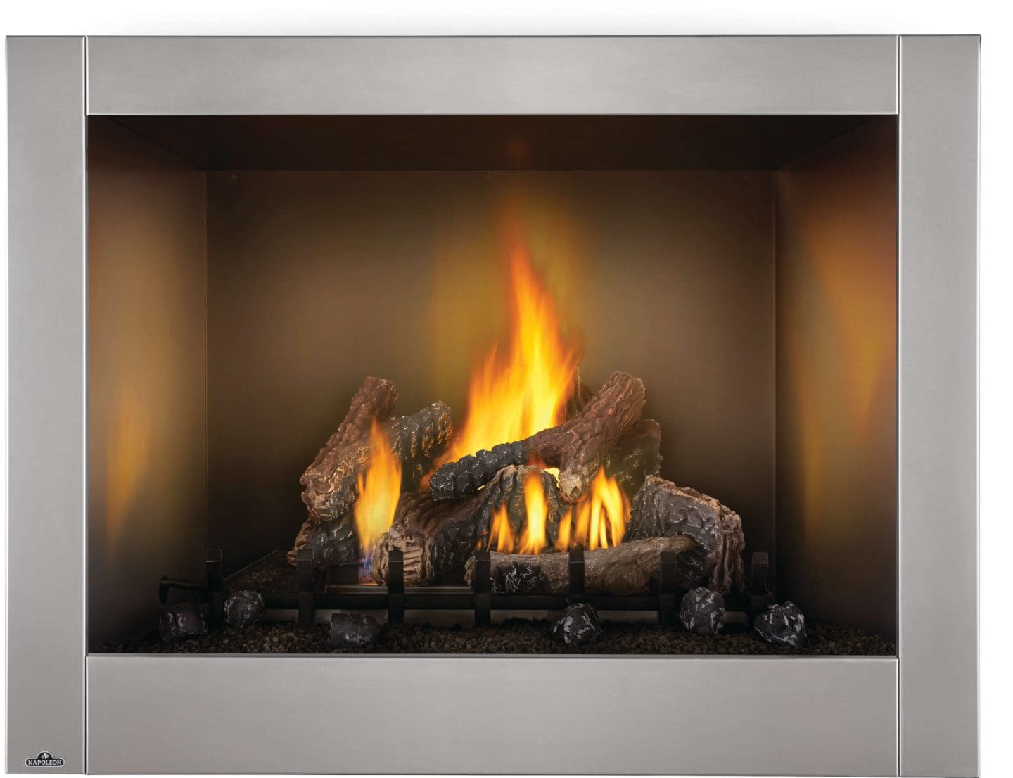 Stock Image - Napoleon - Riverside™ 42 Clean Face Outdoor Fireplace, Natural Gas, Millivolt Ignition Napoleon Hearth Gas Fireplace & Outdoor Fire - Builders Materials