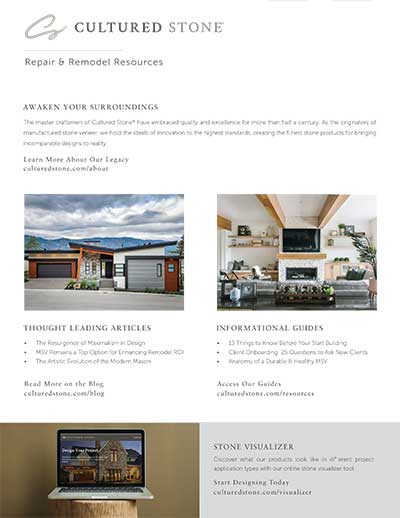 Cultured Stone – Repair & Remodel Resources
