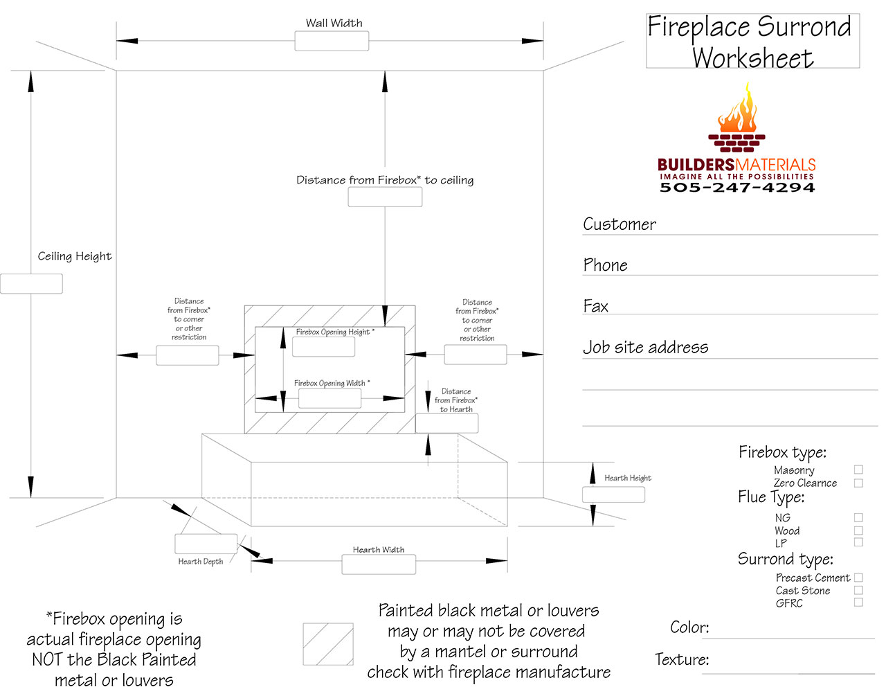 Fireplace Surround Measurement Diagram